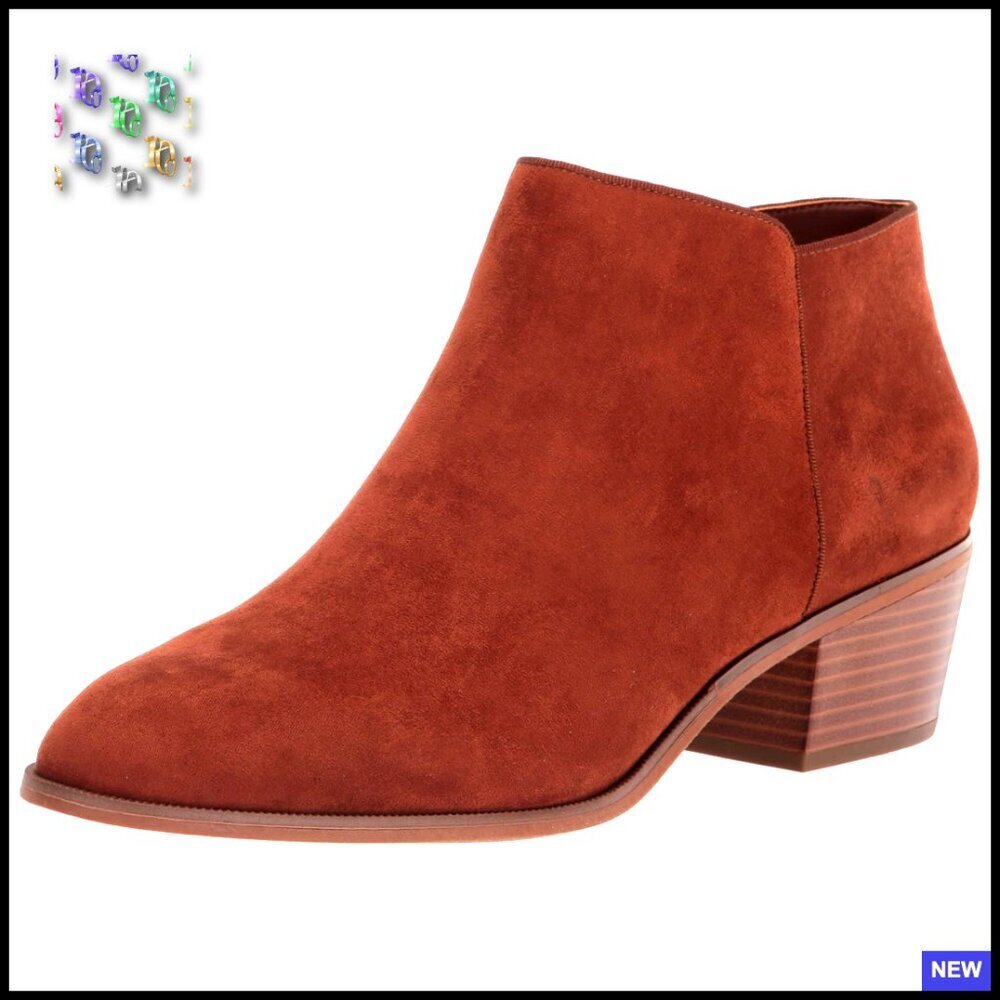 Ankle Boots Elegant Retro Cuban Heel Memory Foam Insole Faux Suede Casual